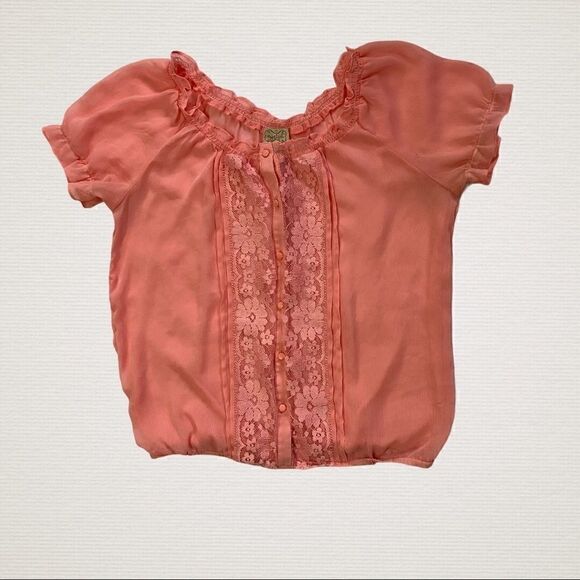 Eyelash Couture Sheer Pink Blouse - Picture 4 of 5